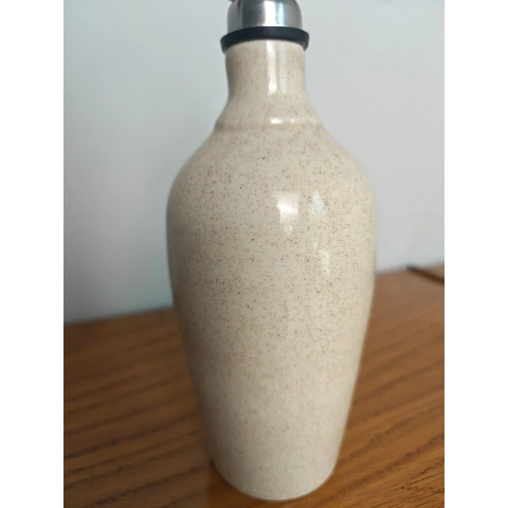 Hatfield Pottery Oil Vinegar Cruet Vanilla Bean Handmade In North Carolina Usa